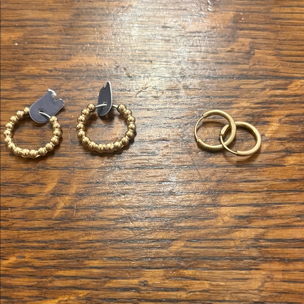 Gold Beaded Hoop Earrings For Women - Elegant Shimmer 12$
